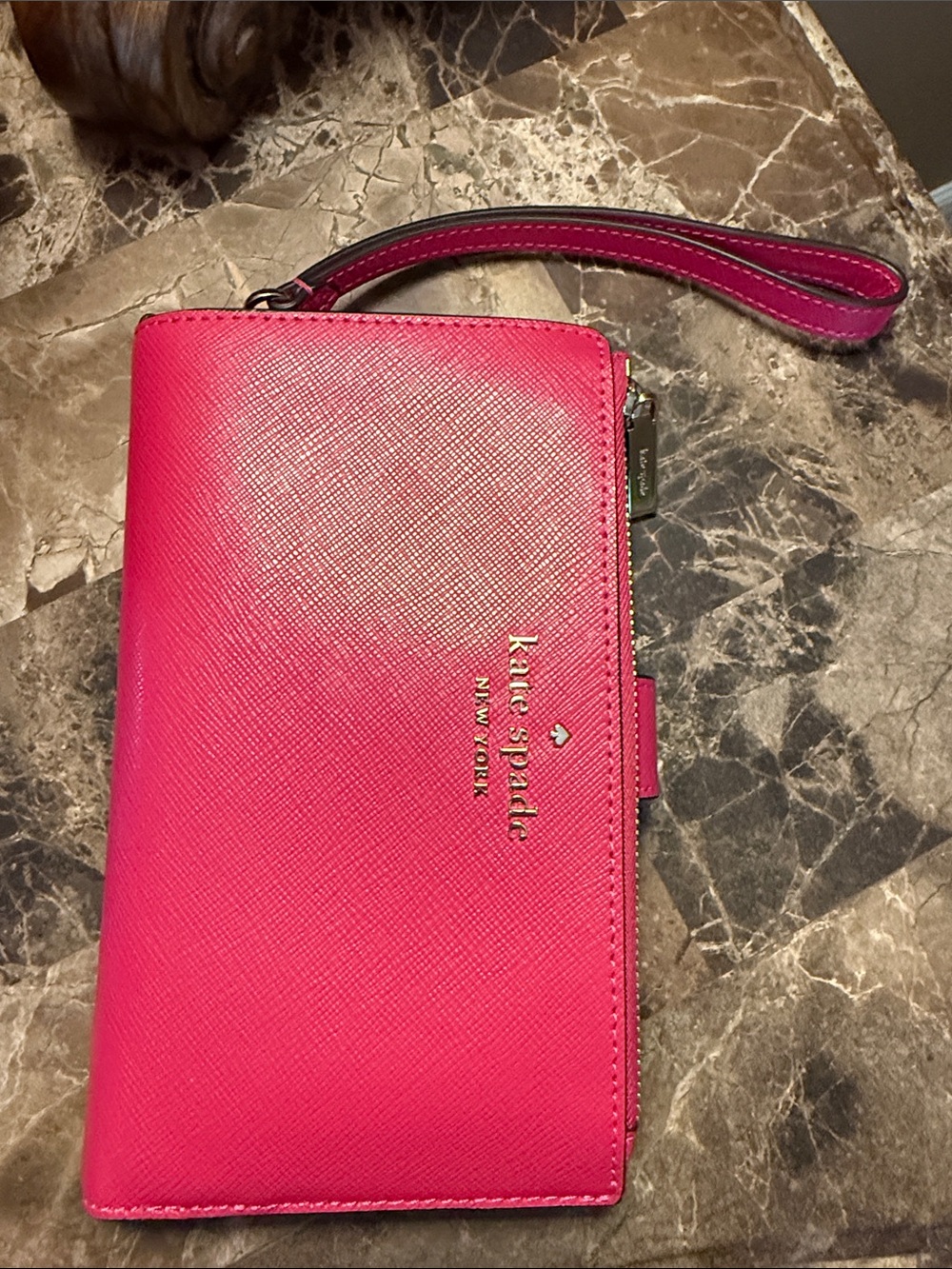 kate spade Hot Pink Saffiano Wristlet Wallet